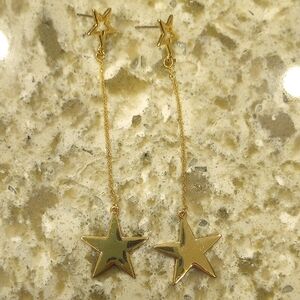 Gold Star Dangle Earrings